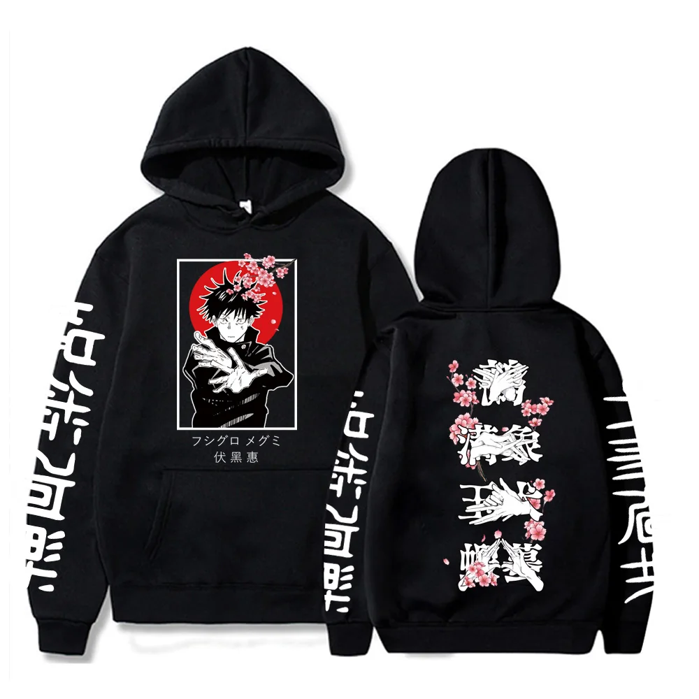 

Jujutsu Kaisen Men Women Loog Sleeve Hoodie Sweatshirts Hip Hop Top Funny Fushiguro Megumi Hooded