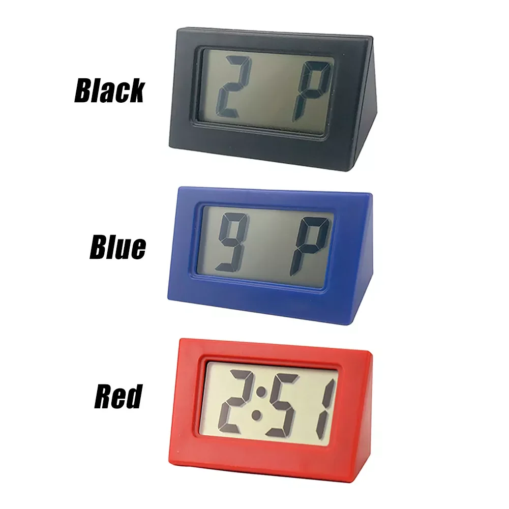 

Car Clock Date Dashboard Interior Accessories Easy Install Mini Triangle Watch Stick On Home Bedroom LCD Screen Styling