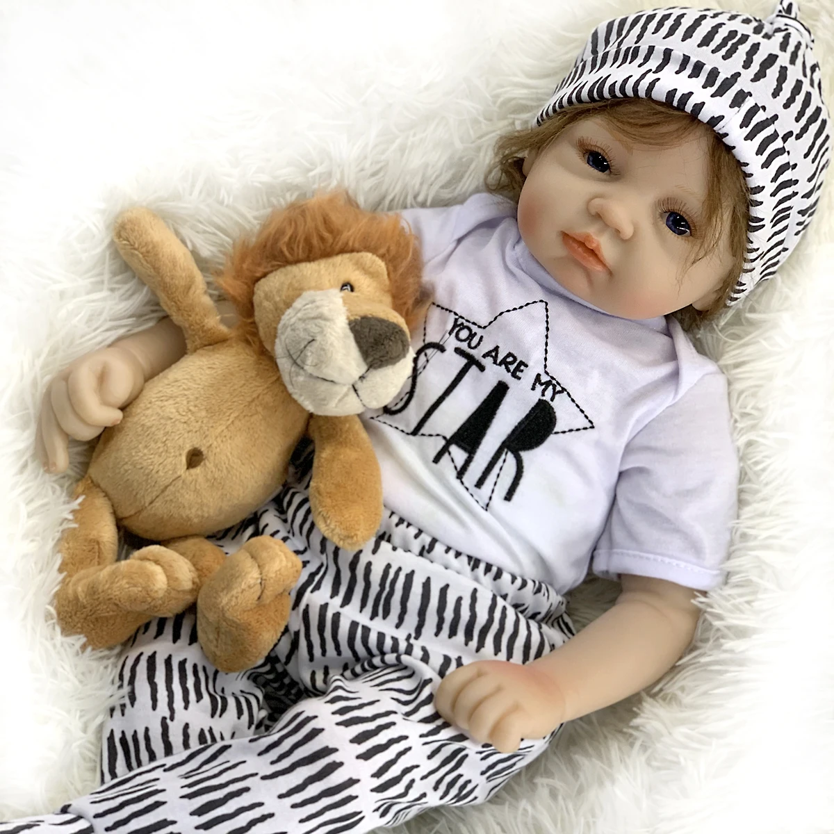 

22Inch Handmade Bebe Newborn Doll Lifelike Bebe Reborn muñecas reborn reborn baby doll bebes reborn de silicone real