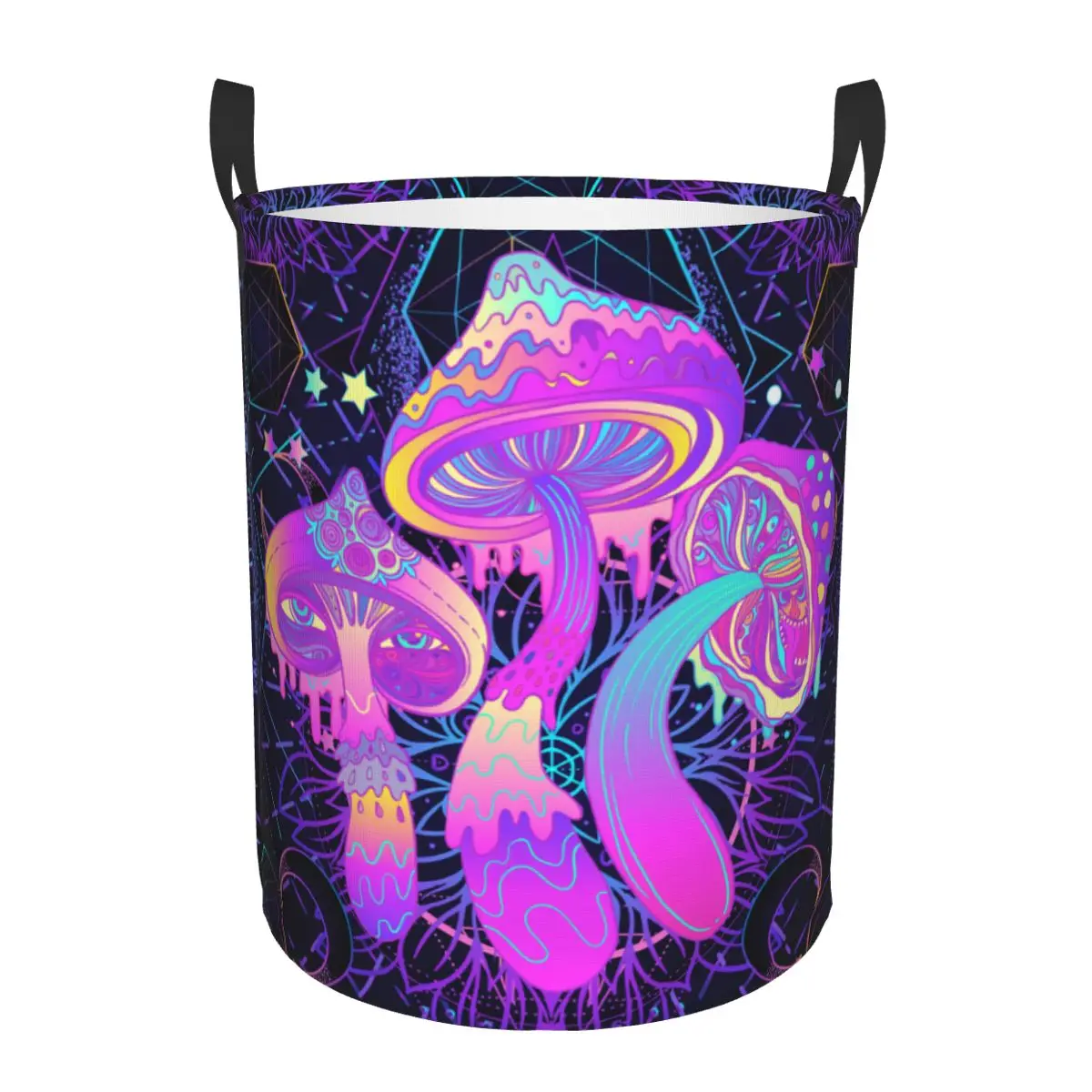 

Foldable Laundry Basket for Dirty Clothes Psychedelic Magic Mushrooms Storage Hamper Kids Baby Home Organizer