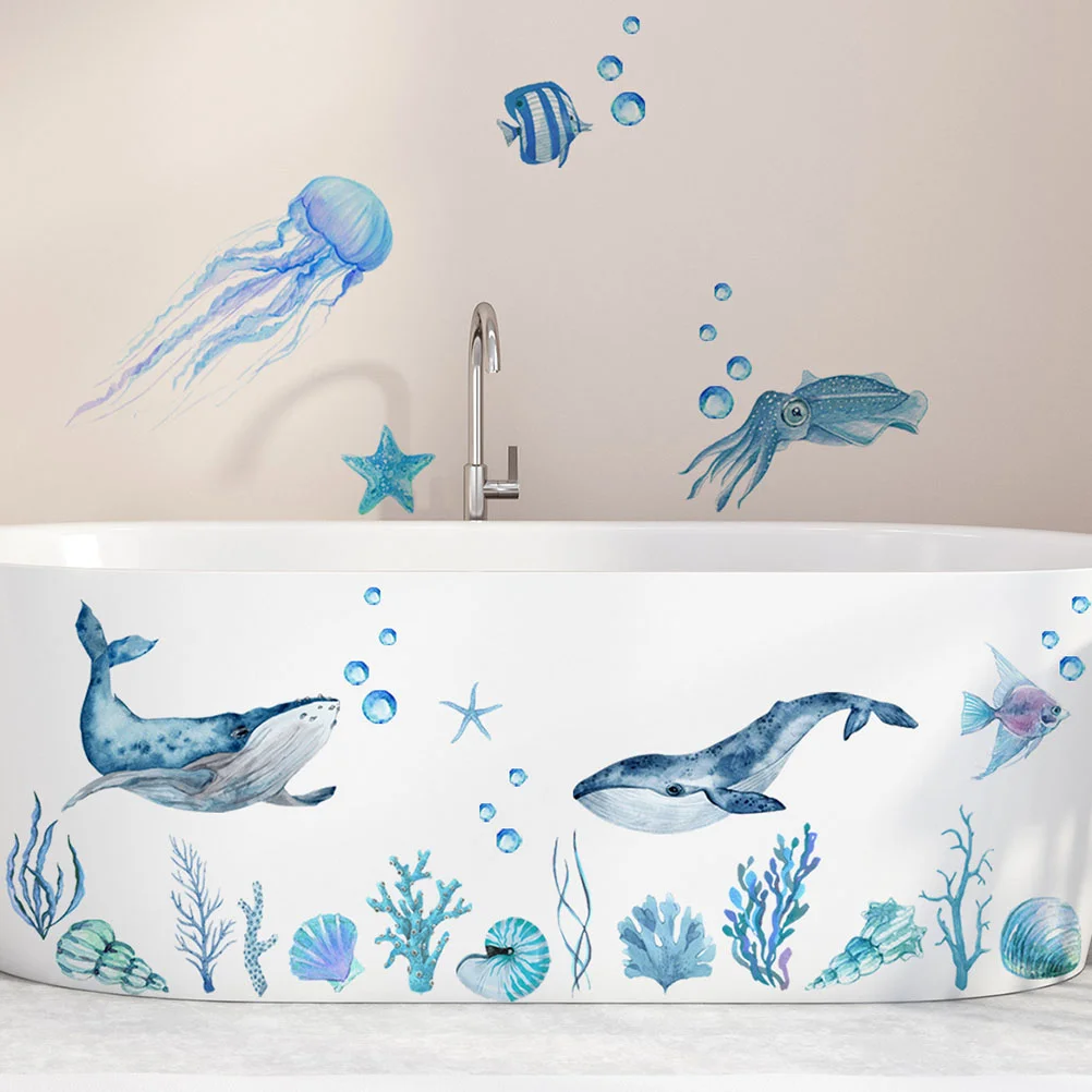 

Kid Decoration Ocean Bedroom Marine Animal Bathtub Self-adhesive Decal Pvc Child