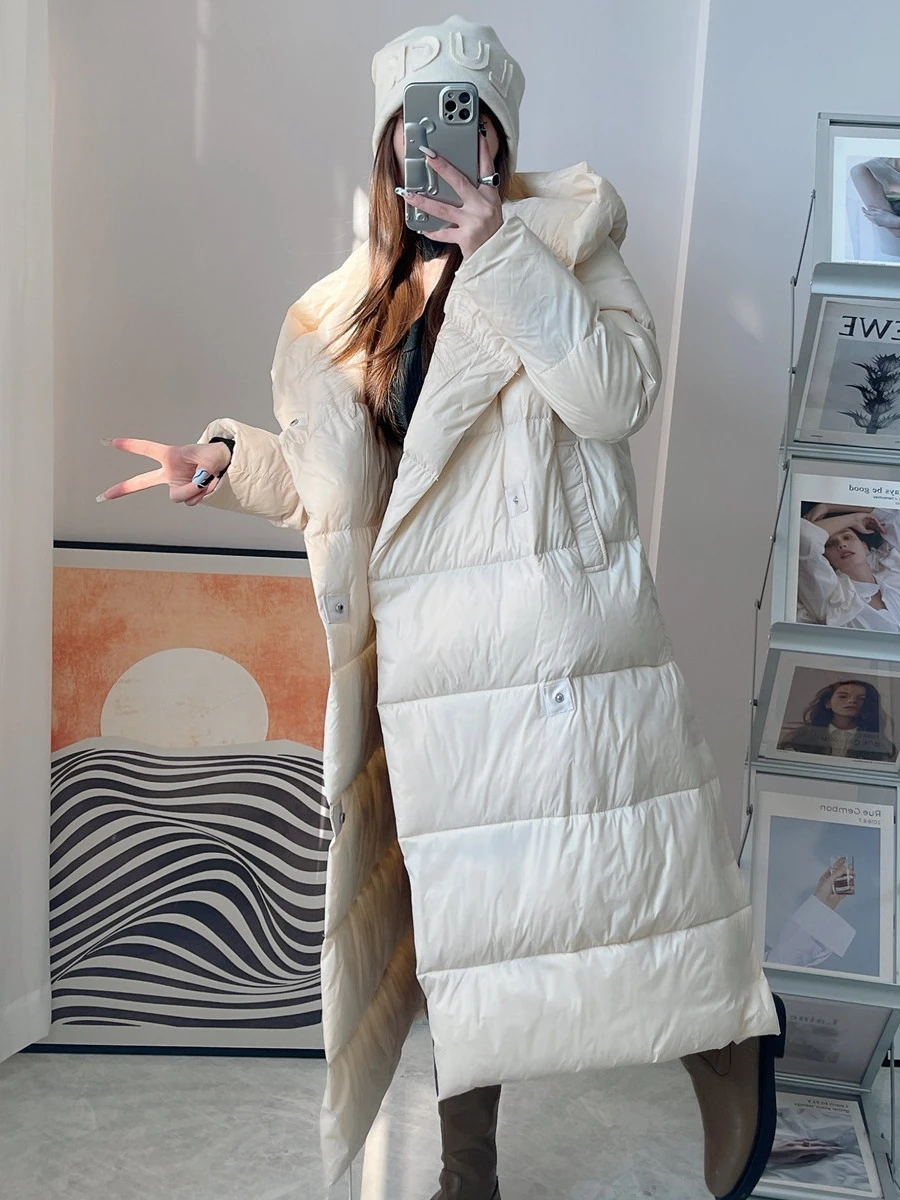 New Women Long Down Jacket Casual Style Autumn Winter Coats And Parkas Female Outwear