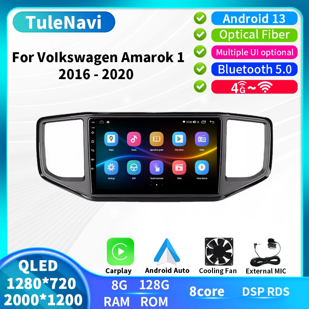 

Carplay Android 13 для Volkswagen Amarok 1 2016 2017 2018 2019 2020 навигация GPS автомобильное стерео радио мультимедийные аксессуары