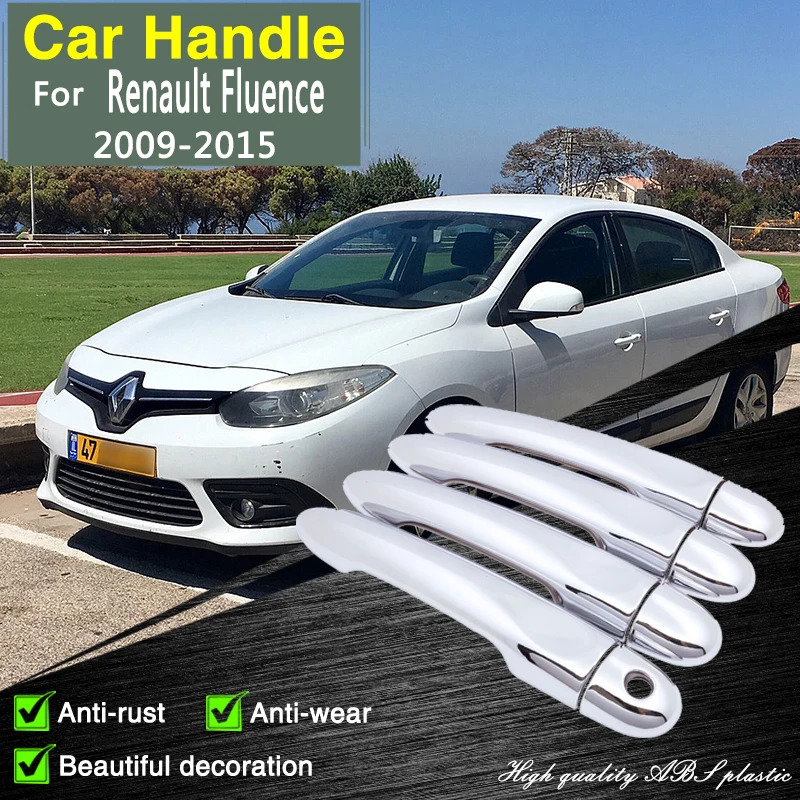 

for Renault Fluence Renault Samsung SM3 L38 2009~2015 Chrome Door Handle Cover Car Accessories Rustproof Stickers Trim Styling
