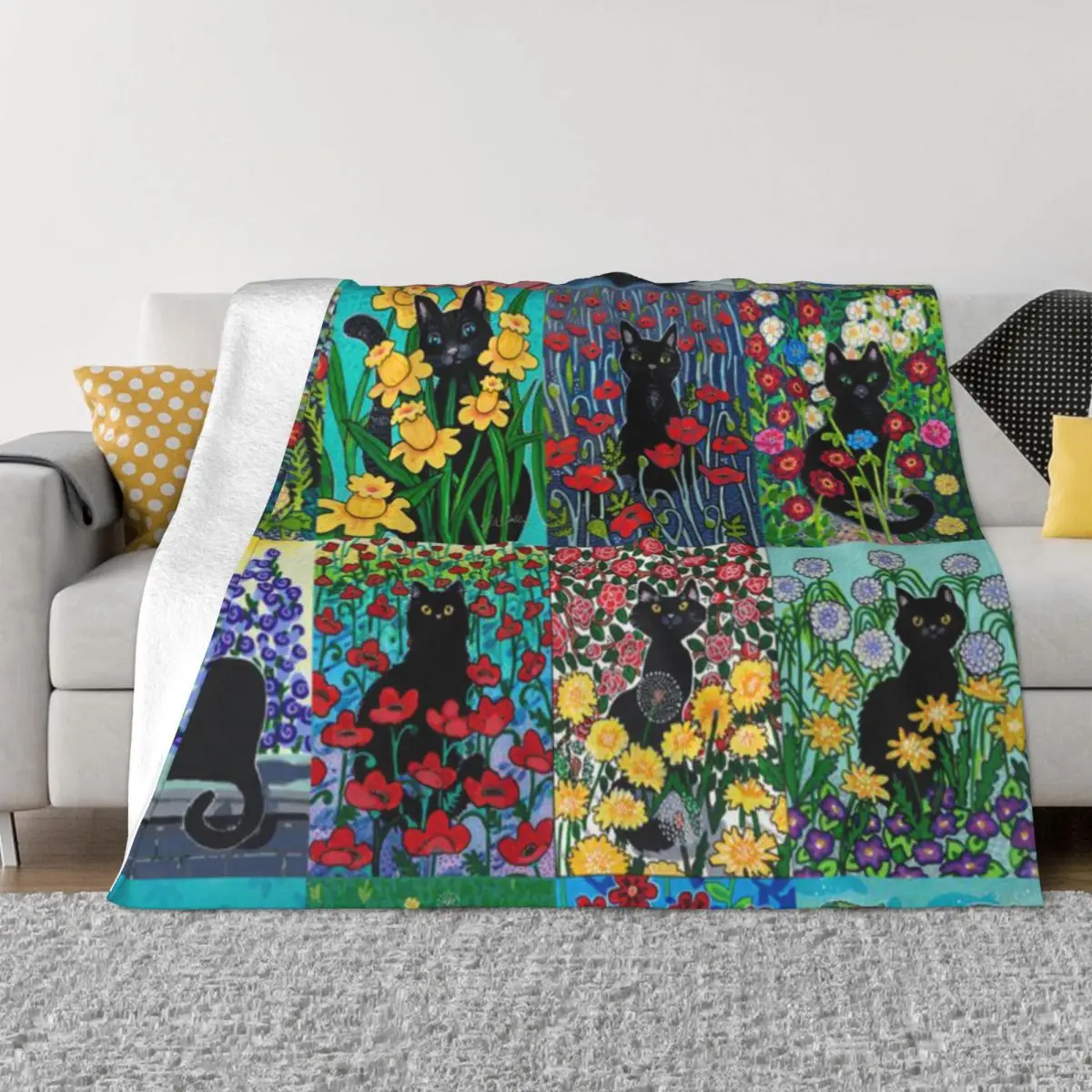 Many Black Cats An Ultra-Soft Micro Fleece Blanket