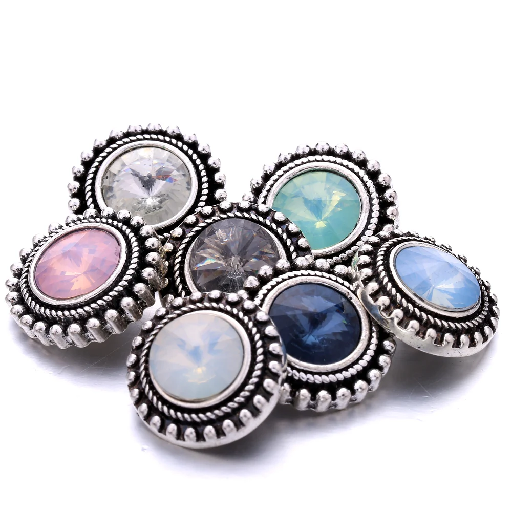 30pcs Snap Jewelry 18mm Metal Snap Buttons Fit DIY Snaps Bracelet Bangle Necklace