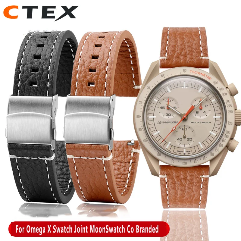 

Ремешок из воловьей кожи для мужских и женских часов Omega & SWATCH, 20 мм