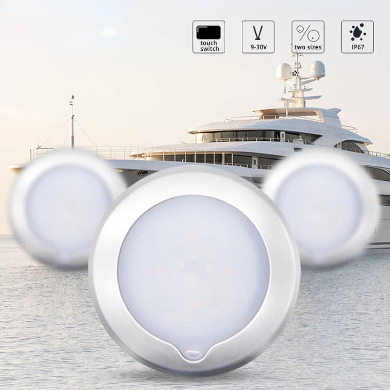 Marine RV Boat Touch Ceiling LED Light DC 12V 24V 10-30V 3W 