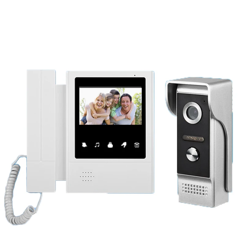 4.3 inch Home Intercom Video Door Phone Doorphone Waterproof Hands-free Villa  Unlock Night Vision Camera Two-way Doorbell