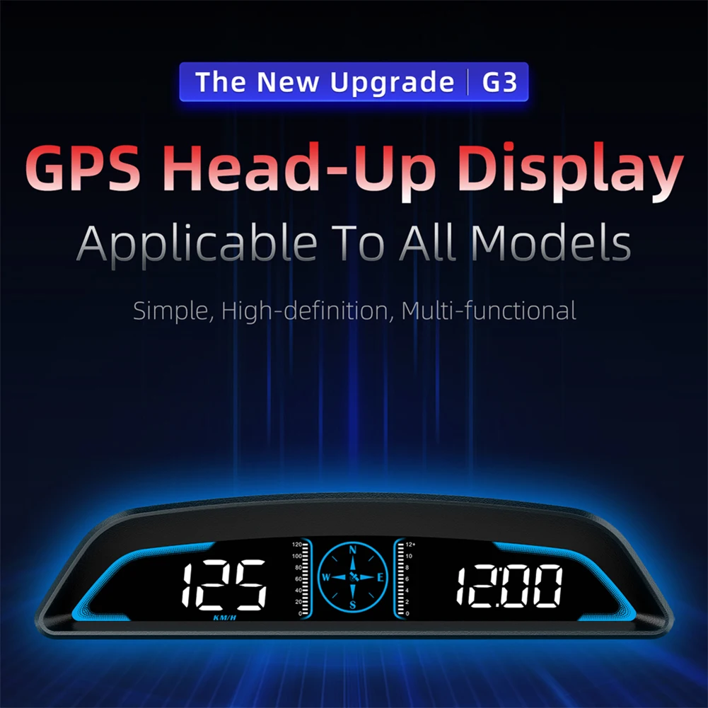 

G3 GPS HUD Heads Up Display Car Speedometer Smart Digital Alarm Reminder Meter Car Electronics Accessories For All Cars