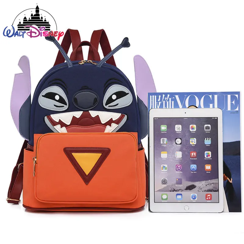 Disney Stitch New Backpack Cartoon Children's Backpack Fashion Cartoon 3D Women's Casual Backpack Large Capacity High Quality