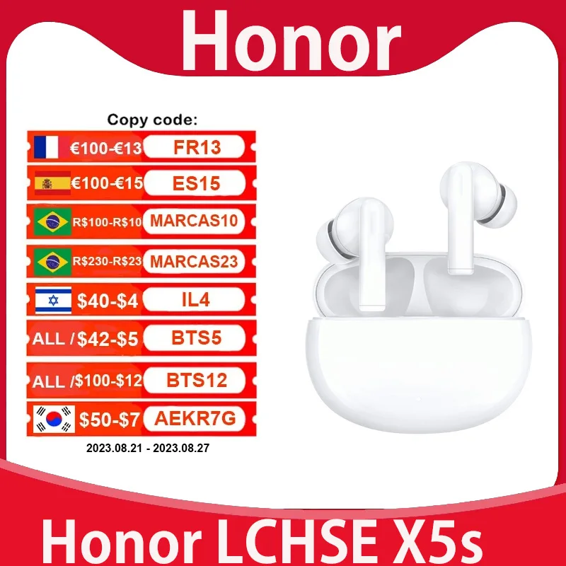 

Original Honor Choice LCHSE X5s Noise Canceling TWS Wireless Bluetooth Headset ACC Bluetooth 5.3 IP53 35 Hours Game Low Latency