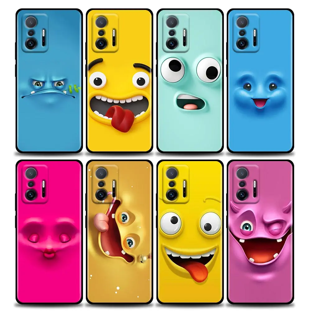 

Phone Case for Xiaomi Mi 11i 12 12X 11 11X 11T Case Poco X3 NFC M3 Pro F3 GT M4 Silicone Cover Cute Art Funny Faces