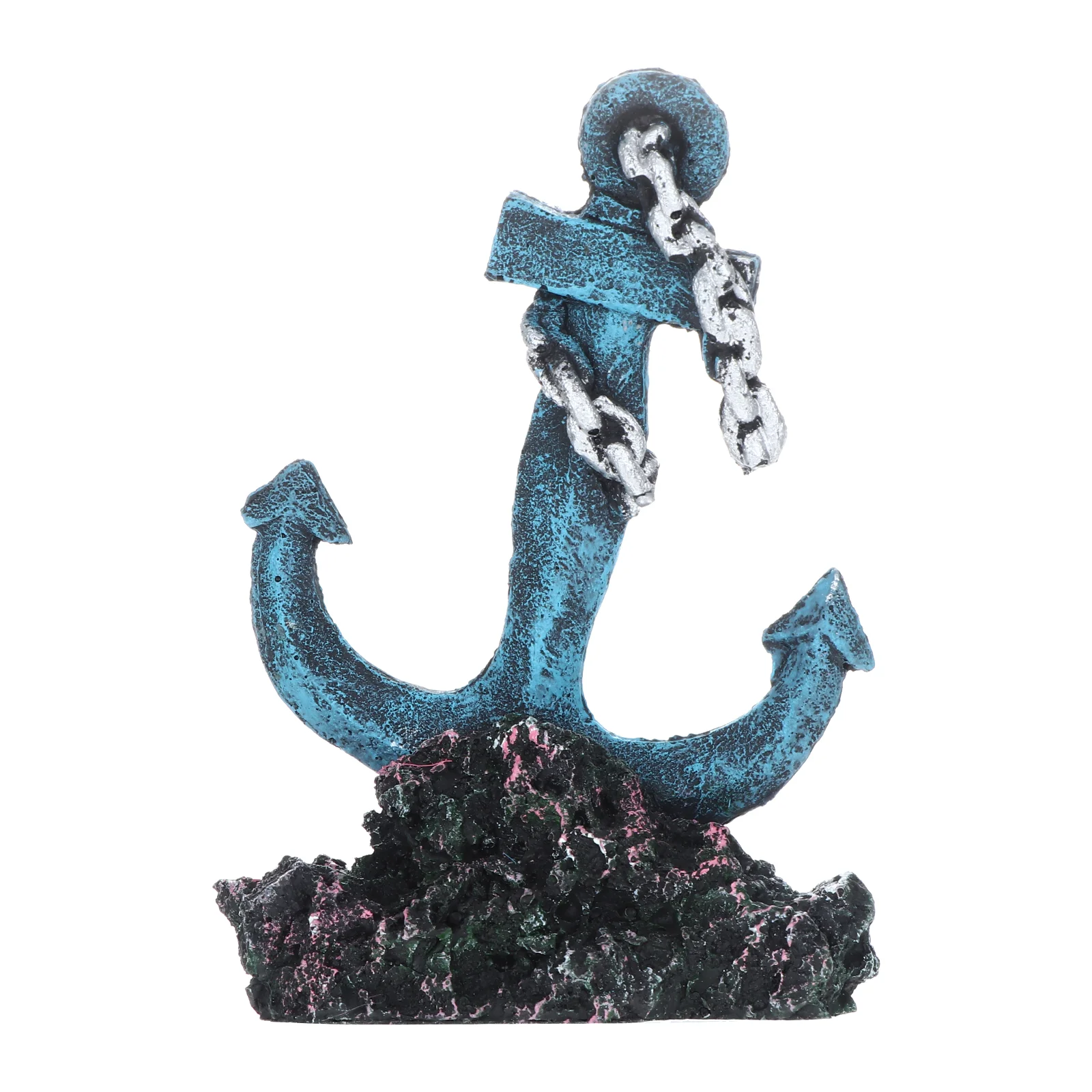 

1Pc Decorative Boat Anchor Craft Novel Fish Tank Decor Landscape Layout Prop