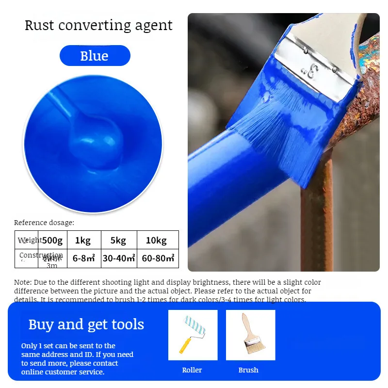 

Преобразующий агент для ржавчины 1 кг, краска без ржавчины для металла, краска для цветной стальной плитки, обновление, антикоррозийная грунтовка