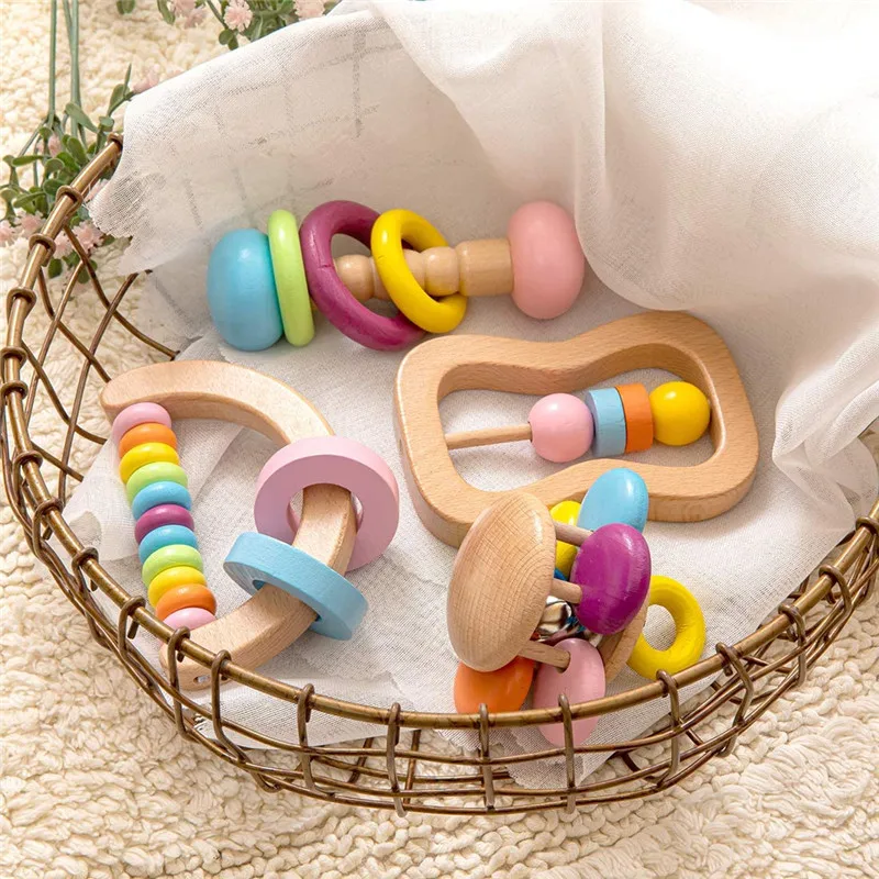 Wood Hammer Rattles For Babies Newborn Gifts Educational Woo