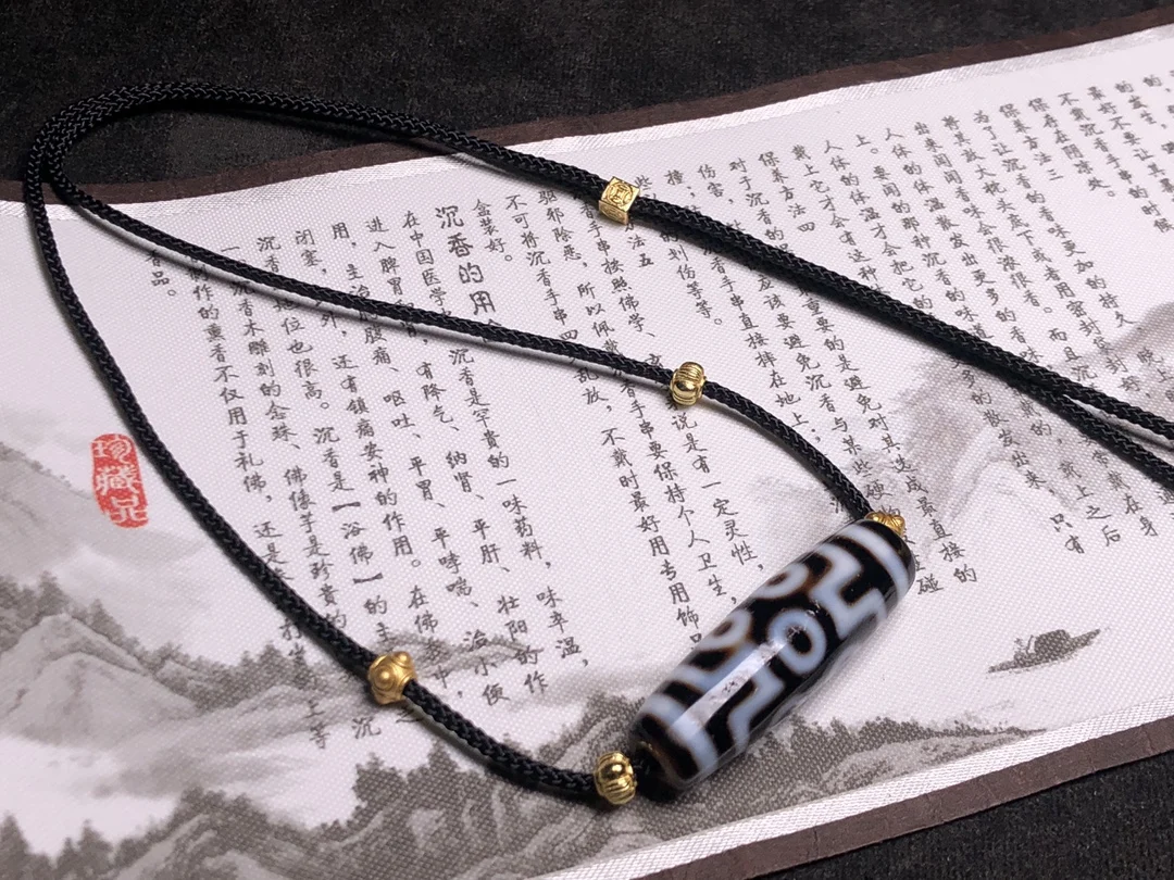 

Natural Agate Seven-Eyed Dzi Necklace Quaint Man Woman Jewelry S925 Silver Beads Collares Mujer Collier Femme Collar Hombre