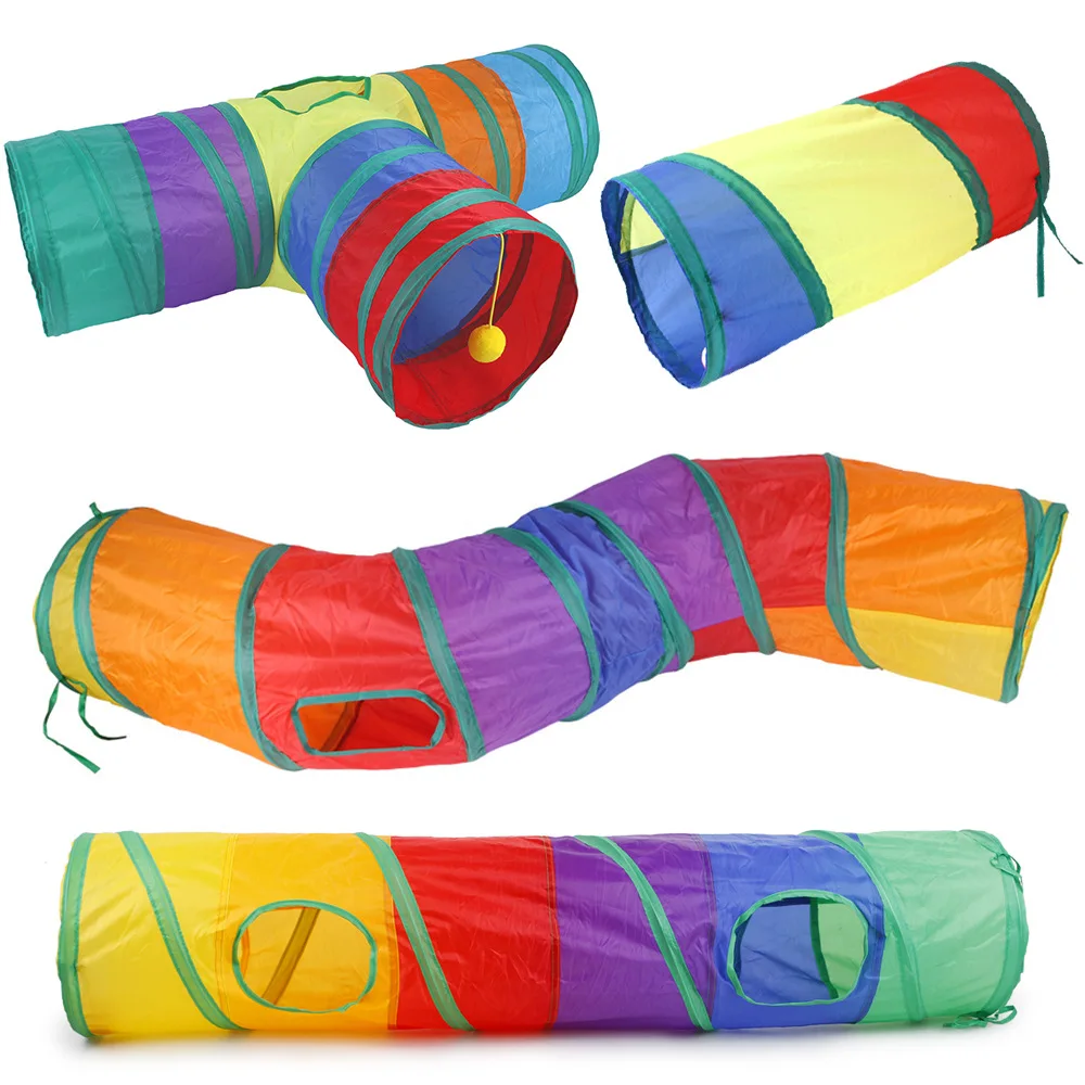 New Collapsible Practical Cat Tunnel  Interactive Cat Toys For Small Medium Pet Exercising Hiding  Indoor Outdoor Training Toy