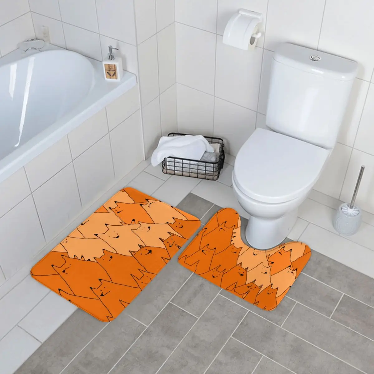 

2 шт., моющийся коврик для ванной из полиэстера, с мультяшным принтом