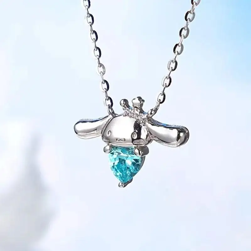 

Kawaii, милое колье Sanrio Cinnamoroll, цепочка до ключиц, улучшенное зрение, милая девушка, рождественский подарок для девушки