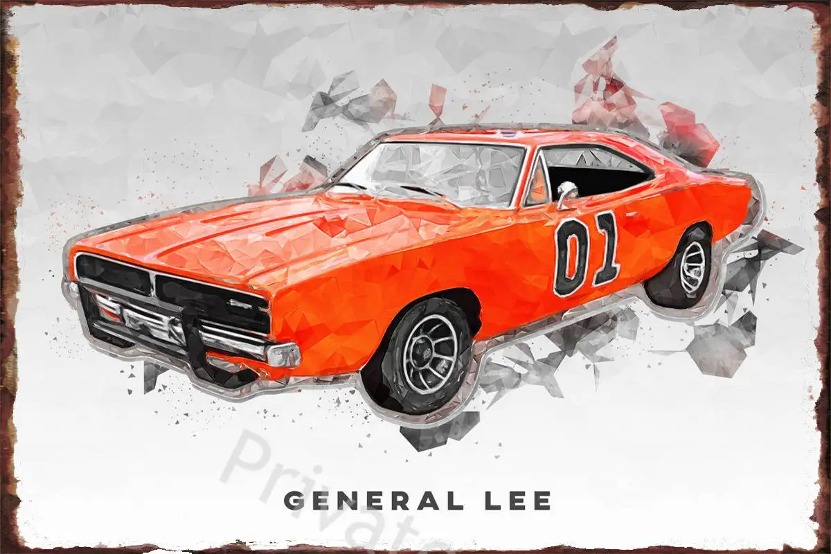 

General Lee Tin Plates Wall Decor Room Decoration Retro Vintage Metal Sign Tin Sign For Art Poster Man Cave Cafe Pub Home Club