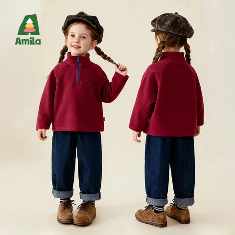 Amila детская зимняя толстовка с капюшоном из полиэстера