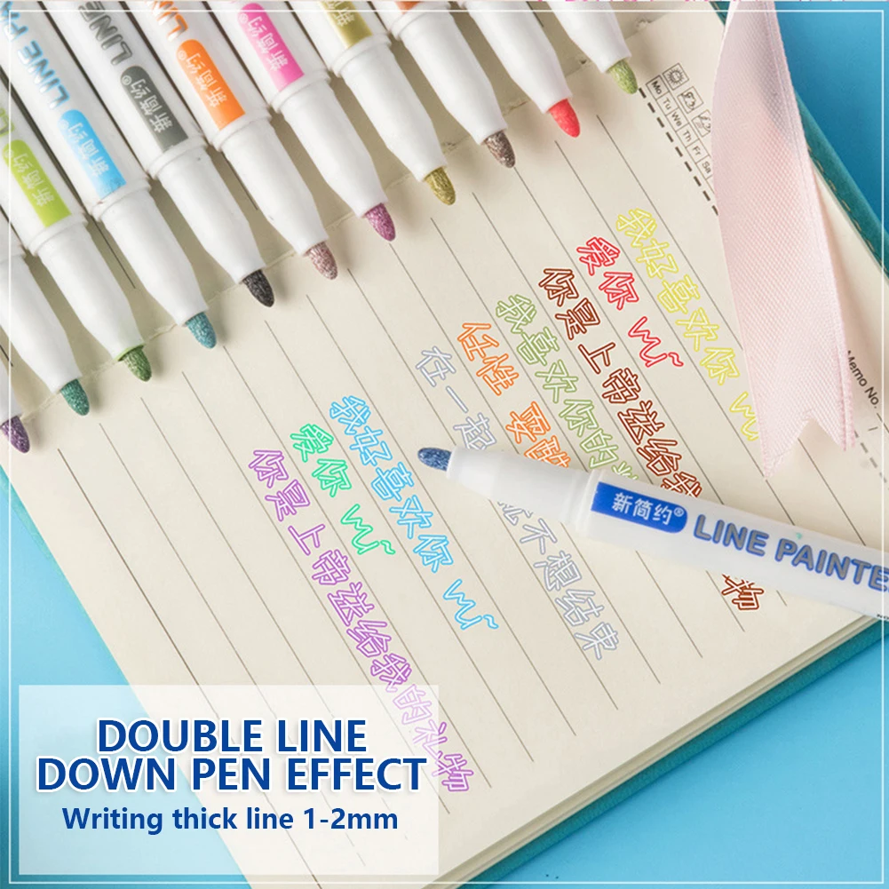 Набор маркеров для рисования двусторонних металлических ручек принадлежности