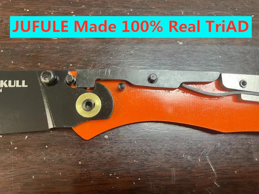 Стальной тройной сломанный штатив JUFULE лезвие XHP рукоятка G10 медная шайба