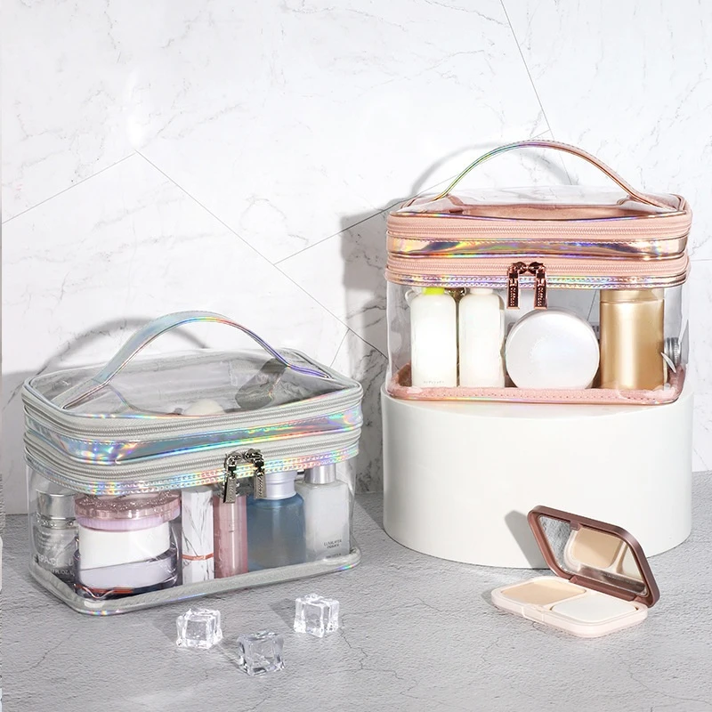 

Girl Transparent Makeup Bag Women Cosmetic Bag Women Toiletries Organizer Waterproof Female Storage Make Up Cases Hand Bags