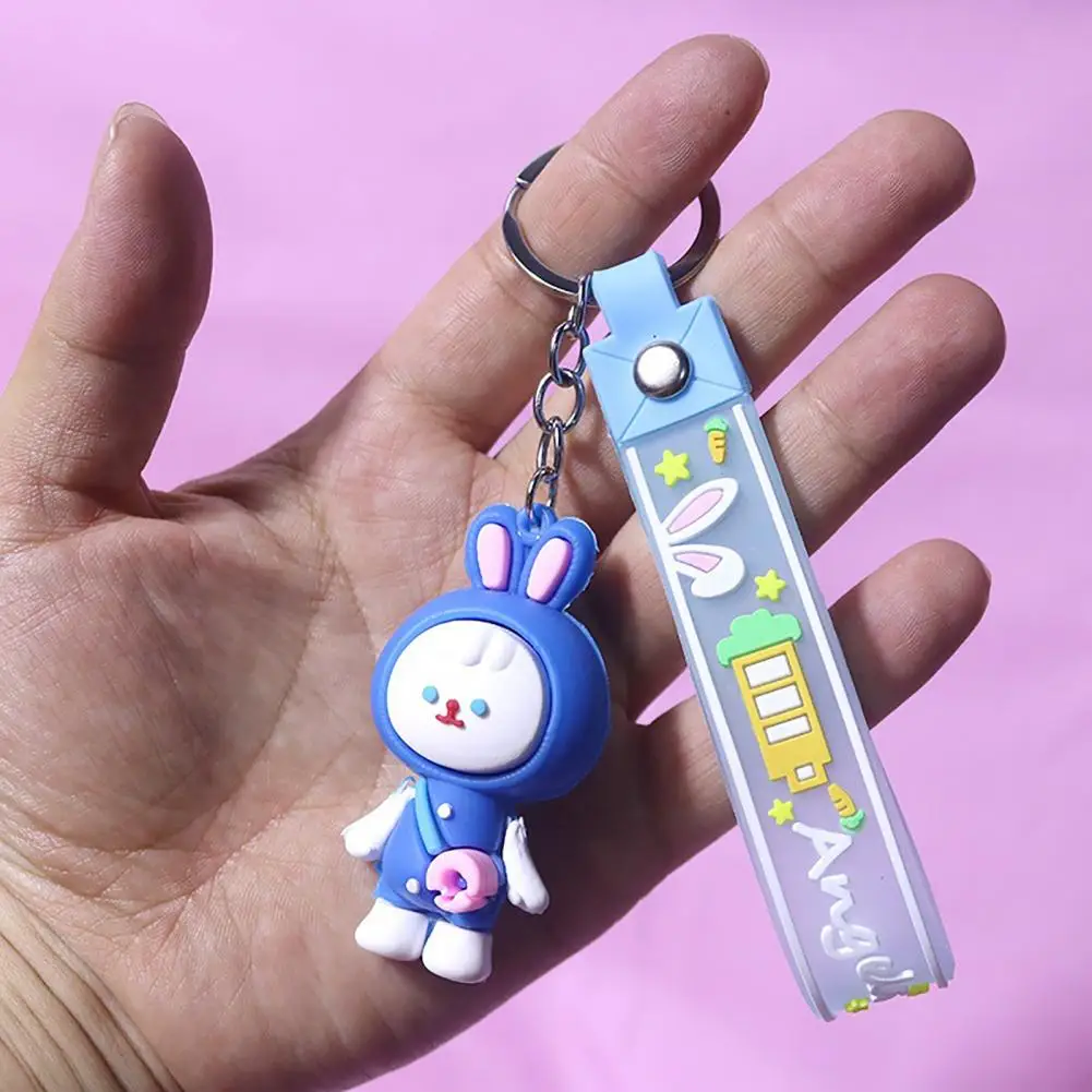 

Portable Cartoon Keychain Multipurpose Keyholder Toy Adorable Appearance Cartoon Rabbit Keyring Pendant Party Favor Decorative