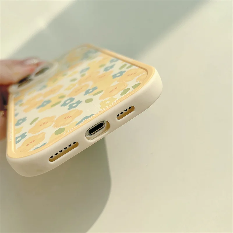 Чехол для телефона iphone 11 12 13 Pro Max Mini X Xs 7 8 P Xr летняя свежая Милая молочная белая