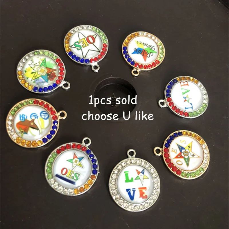 10 шт. различные 28 мм заказы на восточную звезду хрустальные подвески DIY OES Круглый