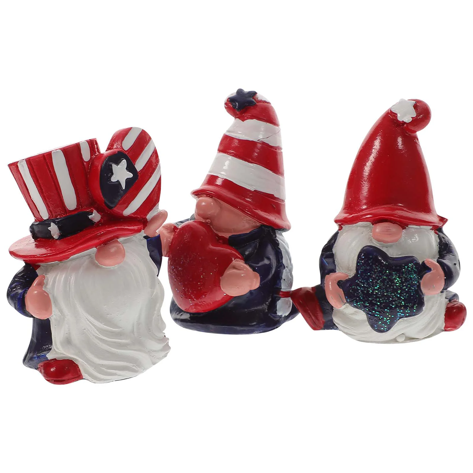 

3pcs 4th of July Gnomes Resin Independence Day Gnome Dolls Resin Gnome Ornaments Garden Layout Decors