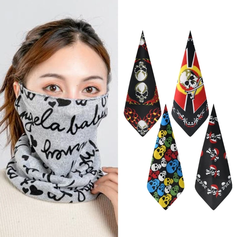 

Novelty Skull Printed Bandana Hip Hop Head Wrap Handkerchief, Unisex Headbands Band Wrist Wraps Face Mask Handkerchief XXFD