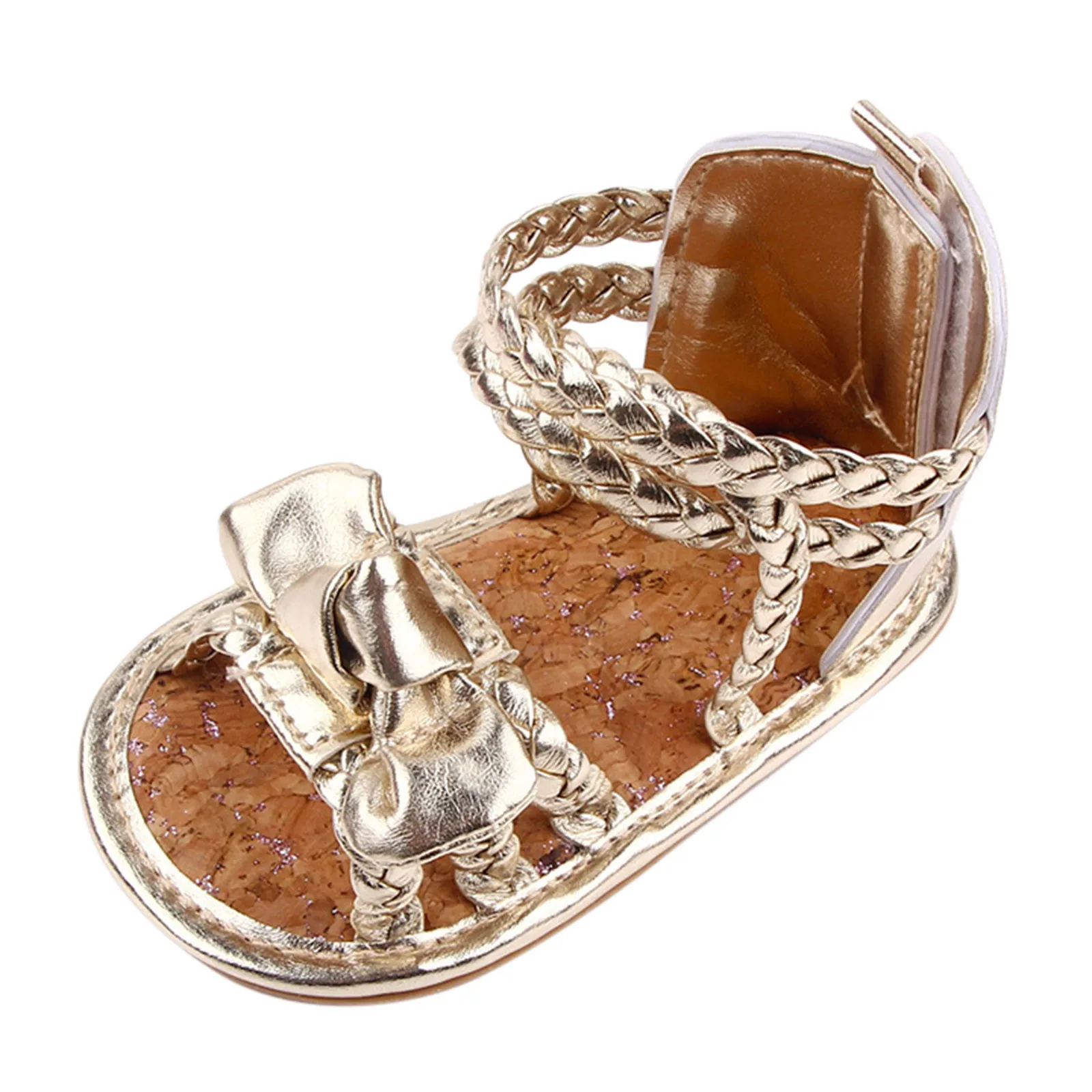 

2022 Kids Roman Sandals Baby Boys Girls Bow Bandage Gladiator Sandals Soft Non-slip Rubber Sole Summer Zipper Flat Walking Shoes
