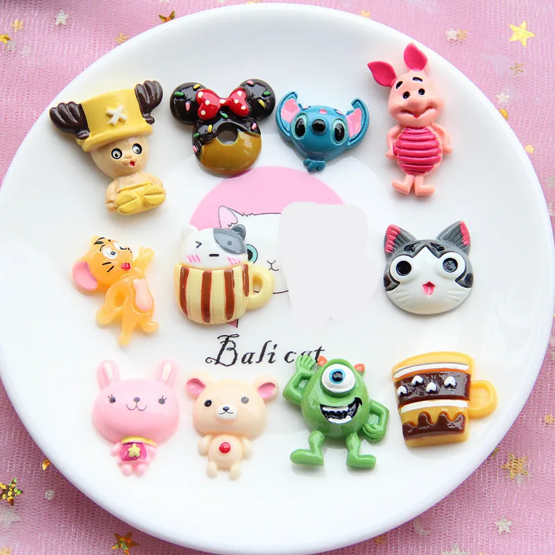 100 шт. Симпатичные миниатюрные Мультяшные диснеевские Кабошоны с плоской задней
