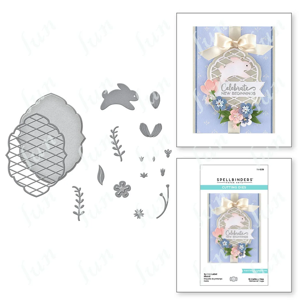 

Metal Cut Die Set Spring Label Motifs Etched Dies Scrapbooking Album Embossing Template Stencil for Painting Mold Craft Mould