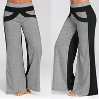 2022 women fashion colorblock high waist wide leg pants sweatpants women plus size casual loose sweatpants hot sale