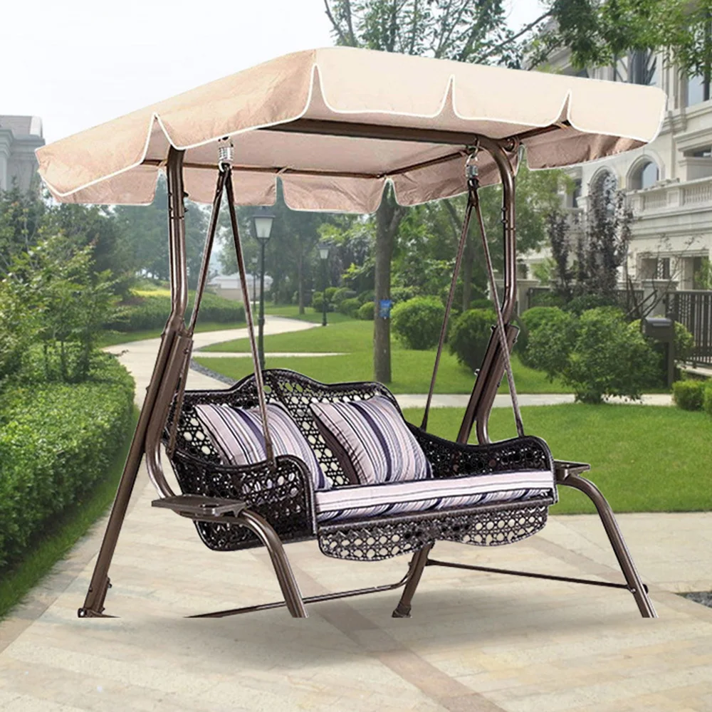 Waterproof Canopy Swings Top Rain Cover Garden Courtyard Outdoor Swing Seat Hammock Roof Canopy Replacement Swing Chair Awning