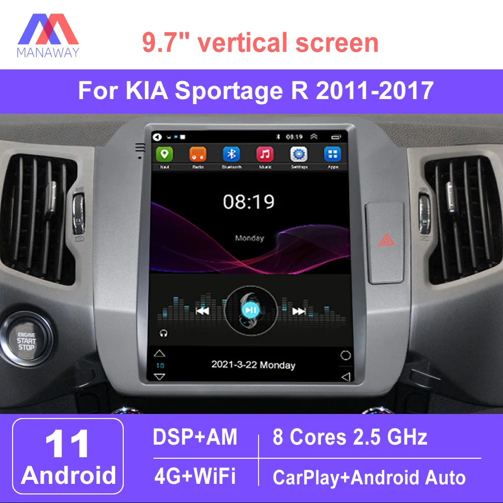 

9.7" Vertical Screen For KIA Sportage R 2011-2017 Telsa Style Car Radio Stereo Multimedia Video Player Navigation GPS