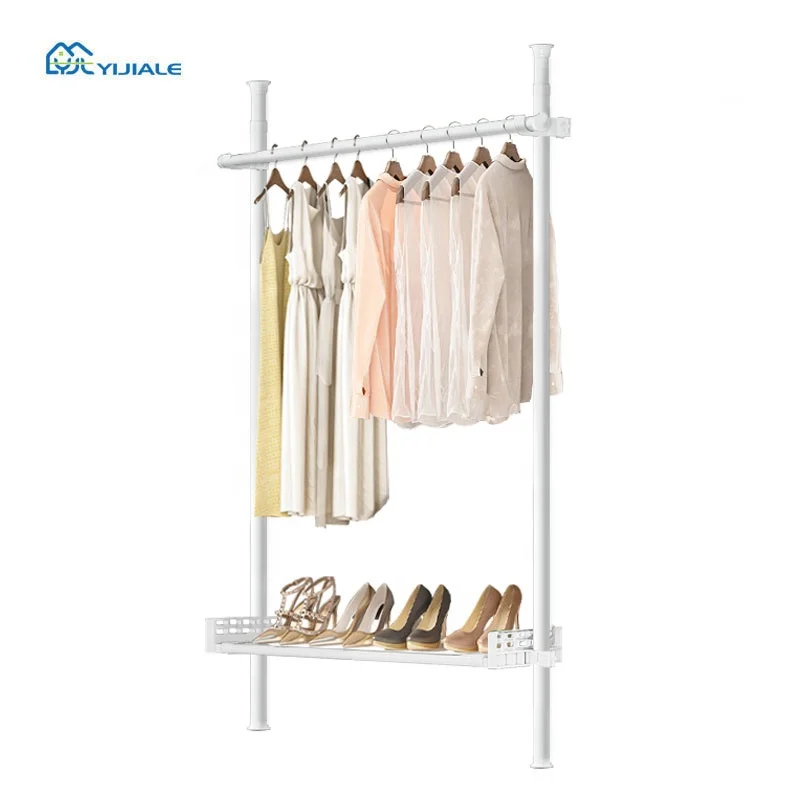 

Entryway Metal Clothes Stands & Shoe Racks Portable Clothing Rack Industrial Pipe Clothes Rack