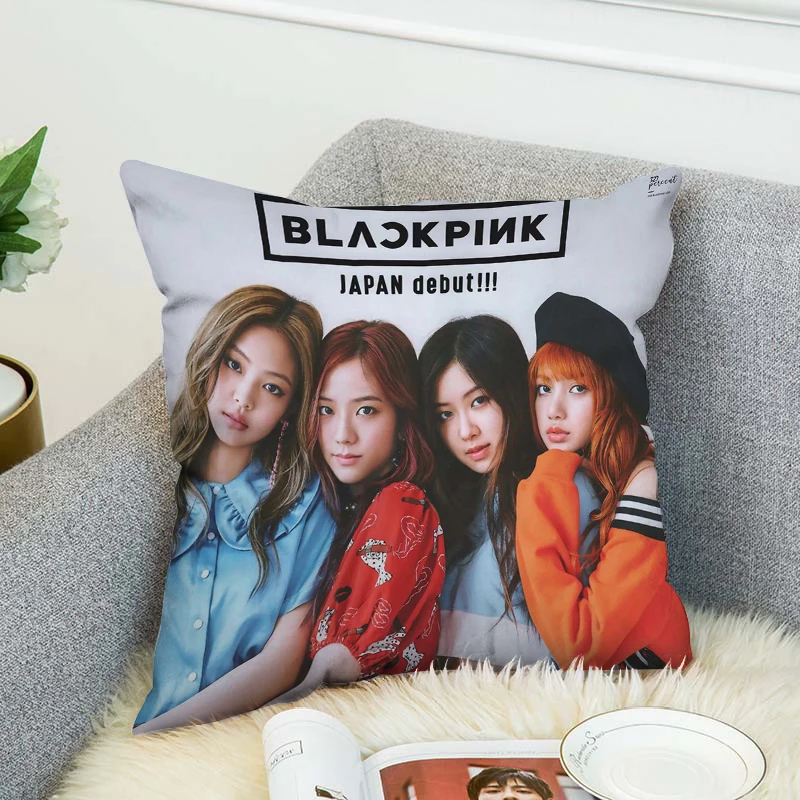 

Fall Pillow Cover Kpop-Blackpink 45x45 Cushions Covers for Bed Pillows Silk Pillowcase Decorative Pillowcases Sofa Cushion Anime