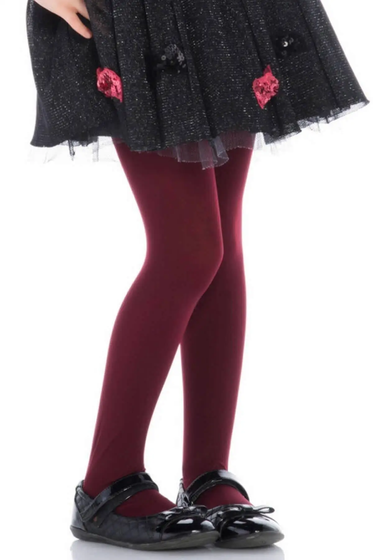 

Girl child burgundy micro 40 Mus pantyhose socks single medium underwear