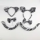 Повязка на голову с ушками зебры для вечерние, детей, женщин, мужчин, повязка на голову, костюм для косплея в виде животного на день рождения, повязки для волос, плюшевые повязки для волос на Хэллоуин, Рождество