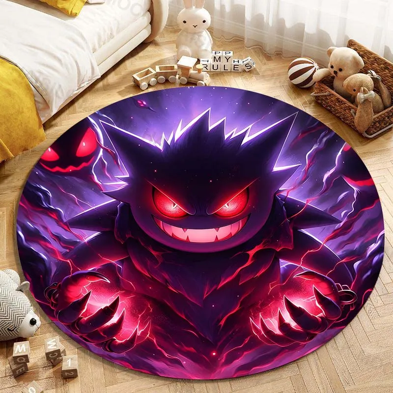 5-размерный круглый ковер с принтом Pokemon Gengar для гостиной спальни стола и стула