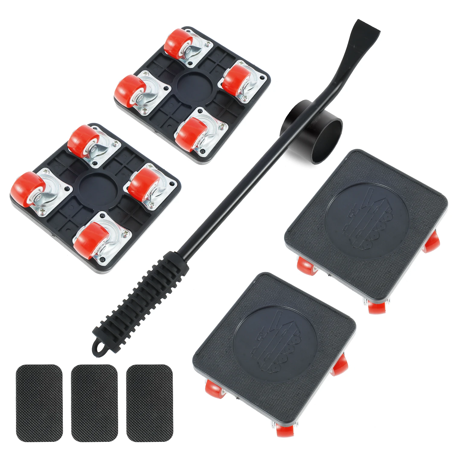 

5Pcs Professional Furniture Mover Tool Set Heavy Stuffs Transport Lifter Wheeled Mover Roller with Wheel Bar Moving Hand Device