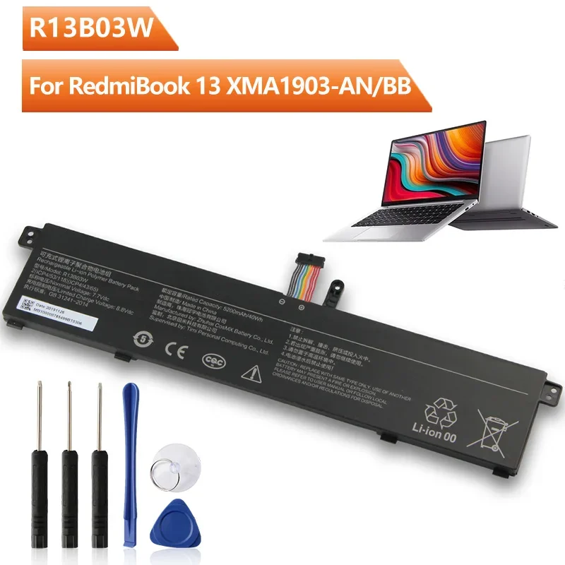 Сменный аккумулятор R13B03W для Xiaomi RedmiBook 13 XMA1903-AN XMA1903-BB аккумуляторная батарея 5200