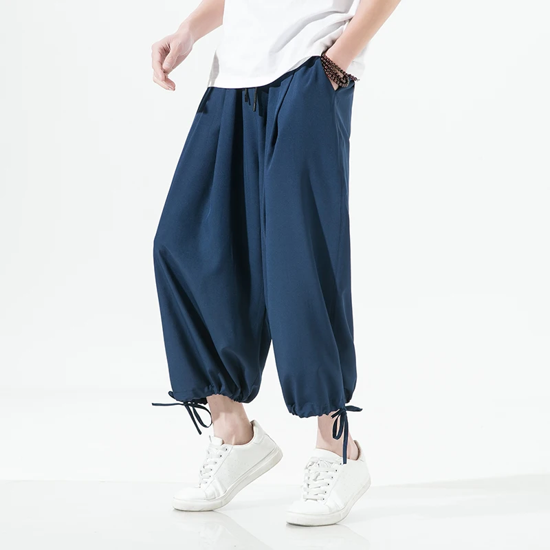 

Cotton Linen Casual Harem Pants Men Joggers Man Summer Trousers Male Chinese Style Baggy Pants 2023 Harajuku Clothe