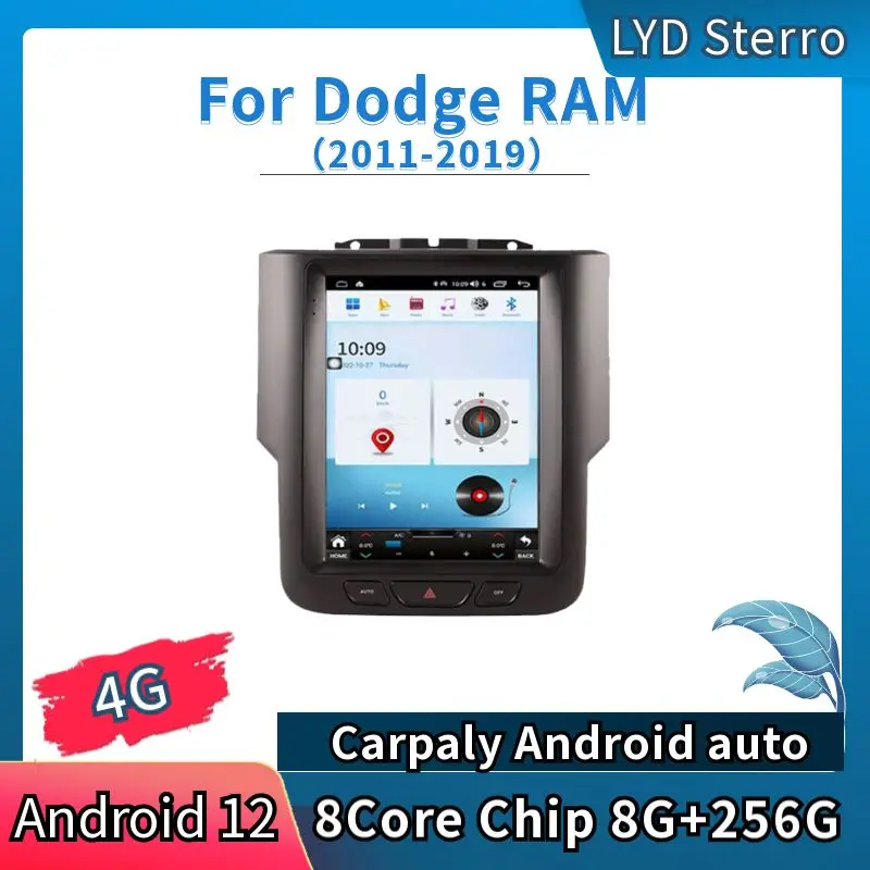 

LYD For Dodge RAM 2011-2019 Android 12 Car Multimedid Player Auto Radio GPS Navigation Audio Stereo 8Core Chip 8G+256G Bluetooth