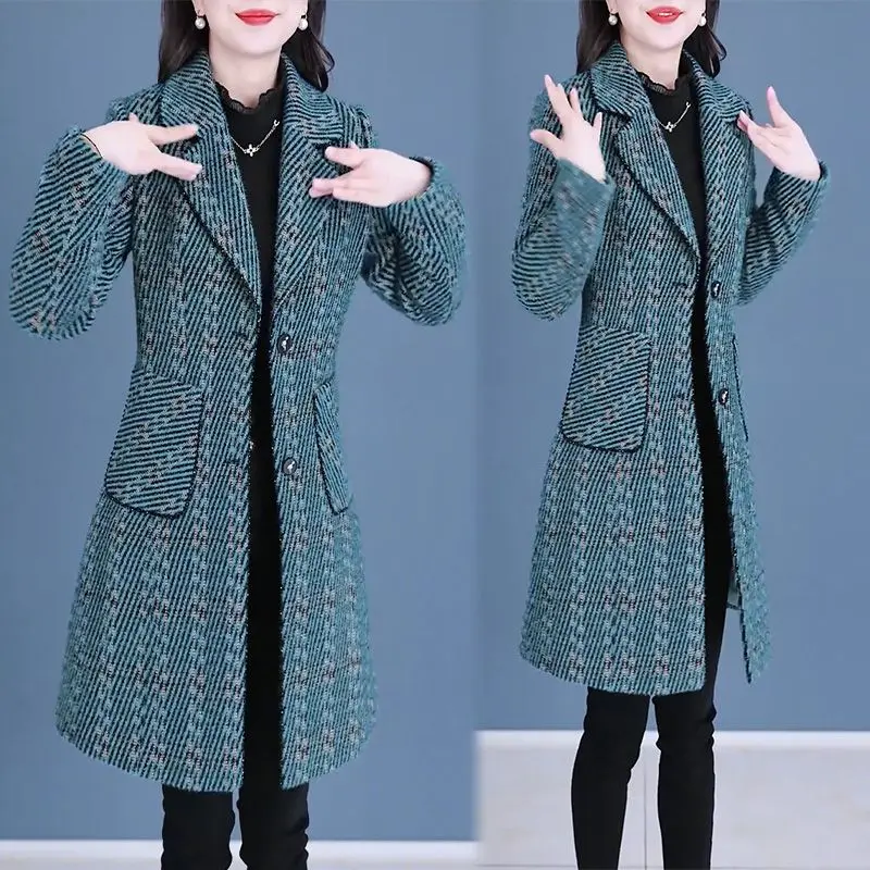 Высококачественный женский костюм с воротником женское пальто на осень и зиму